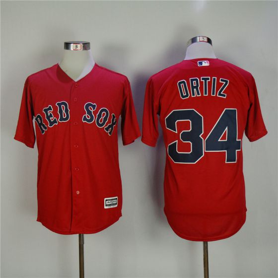 Men Boston Red Sox 34 David Ortiz Red Game MLB Jerseys